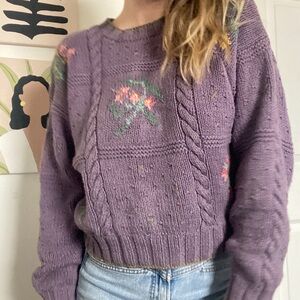 Vintage Hand Knit Cable Knit Sweater